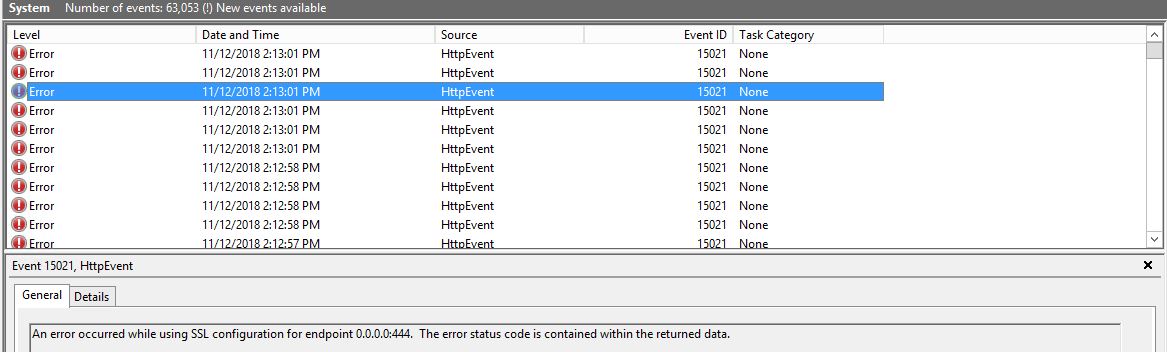 SSL configuration for endpoint