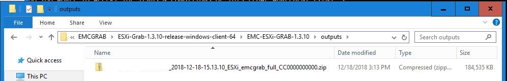 EMC Grab Output File