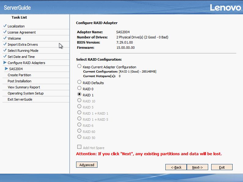 IBM_Lenovo Raid Configuration