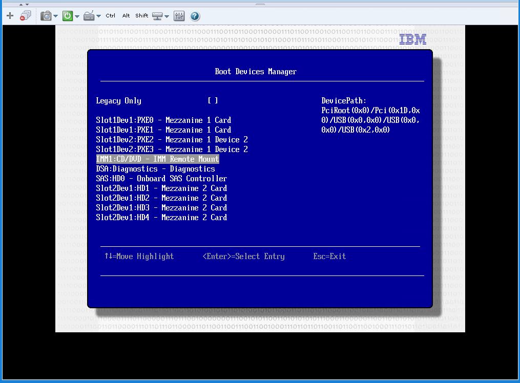 IMM Remote Mount Bios