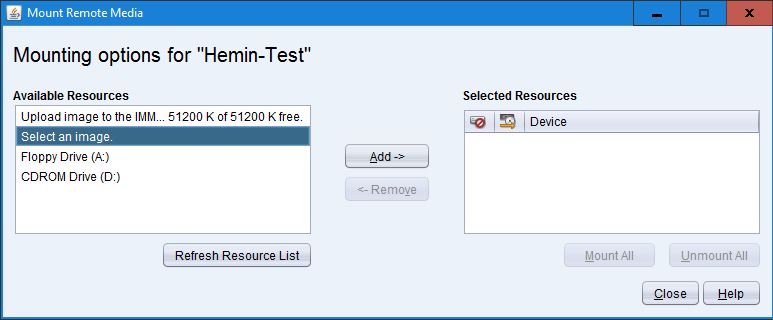 Mount Remote Media Lenovo