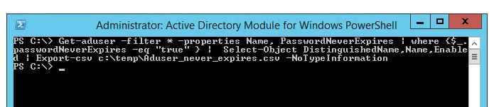 PowerShell for Never Expire AD Users