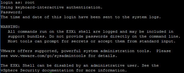 ESXI root Lockout Reset