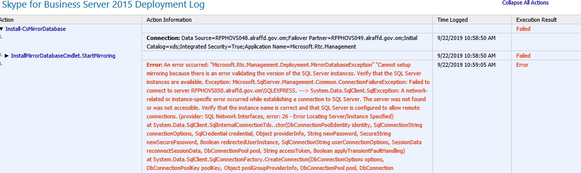 Failed to Connect Server