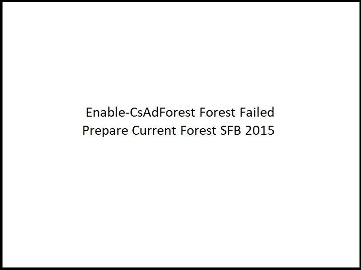 Prepare Forest Failed SFB 2015