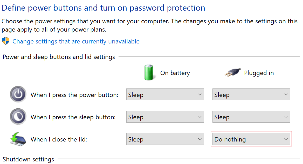 When i close the lid intune