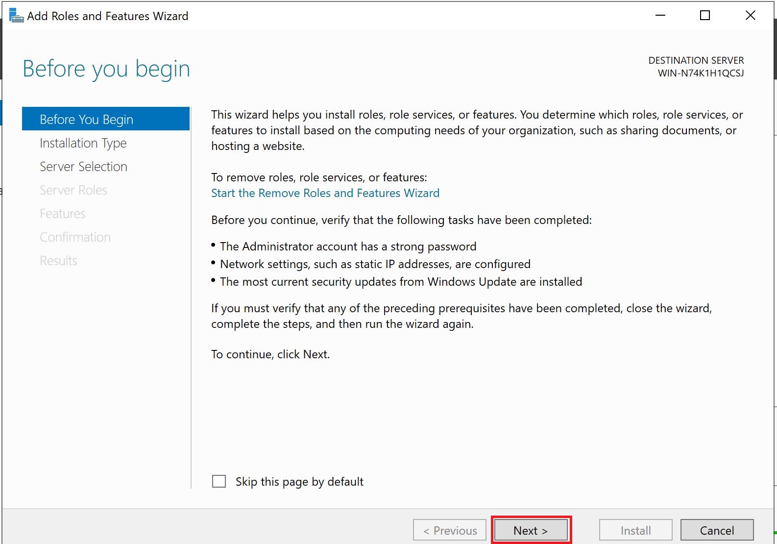 AD Installation Wizard