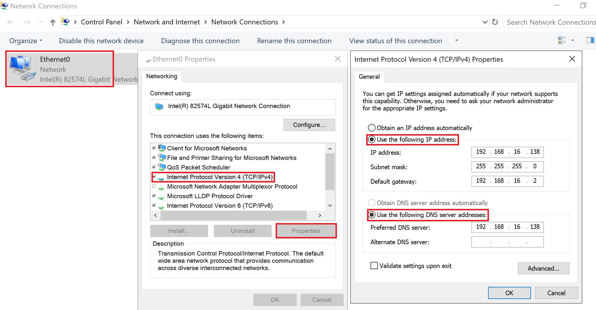 AD NIC Configuration