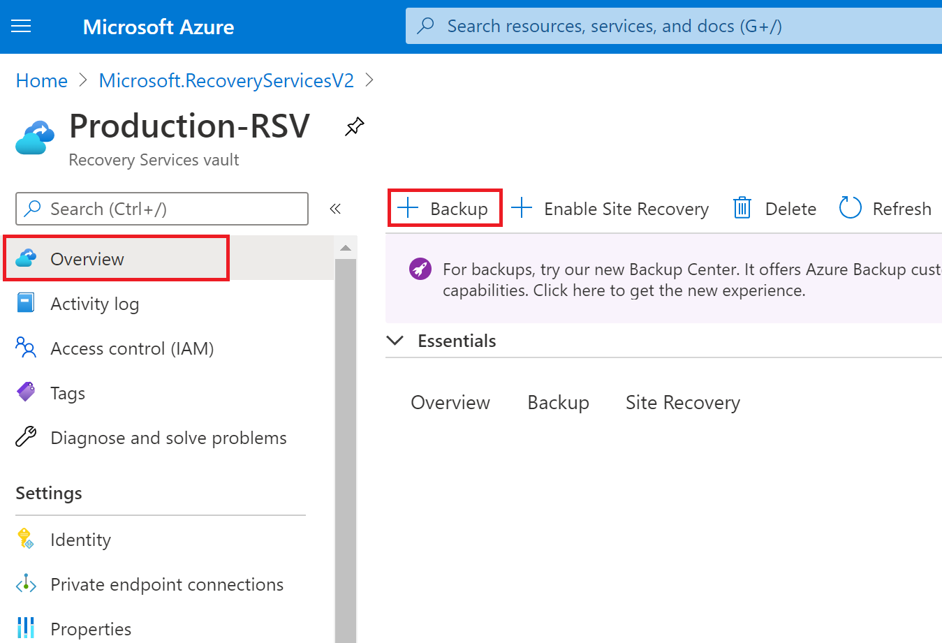 Backup Azure VM