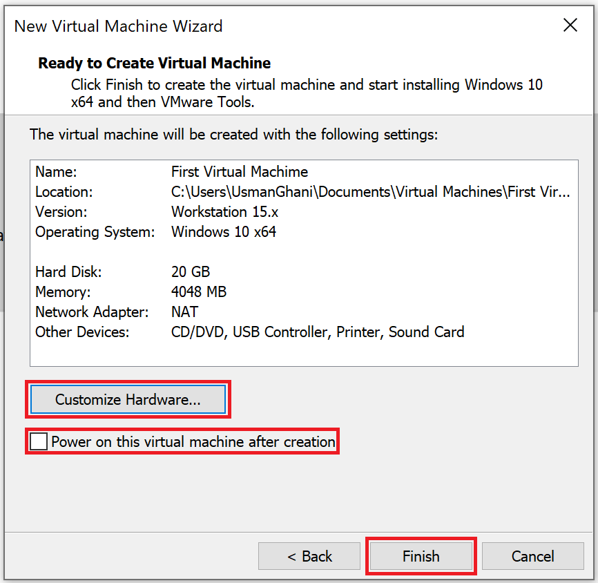 Create VM Vmware Workstation