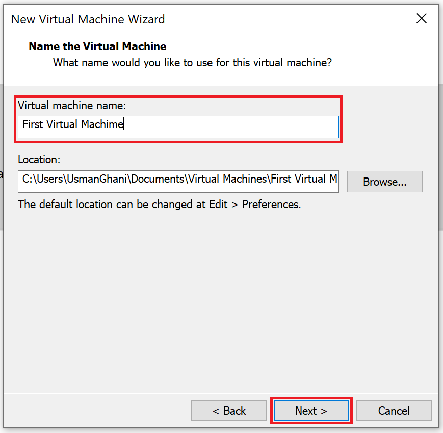 Name Virtual Machine