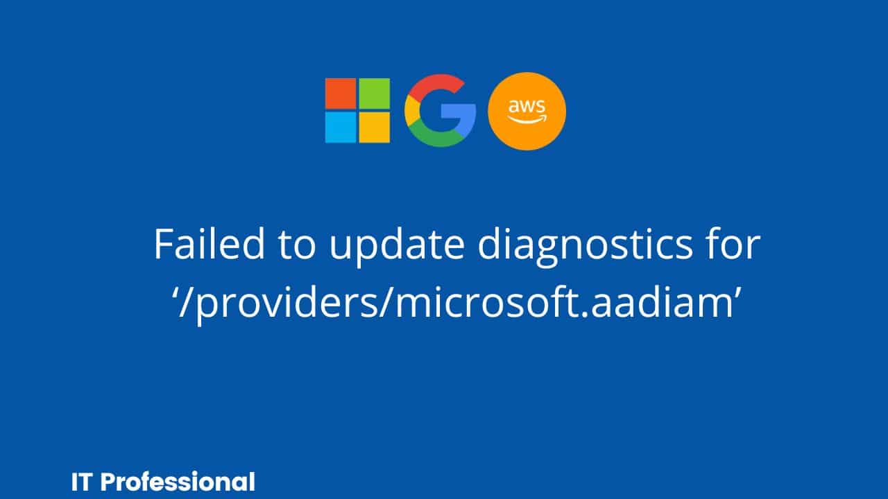 Failed to update diagnostics