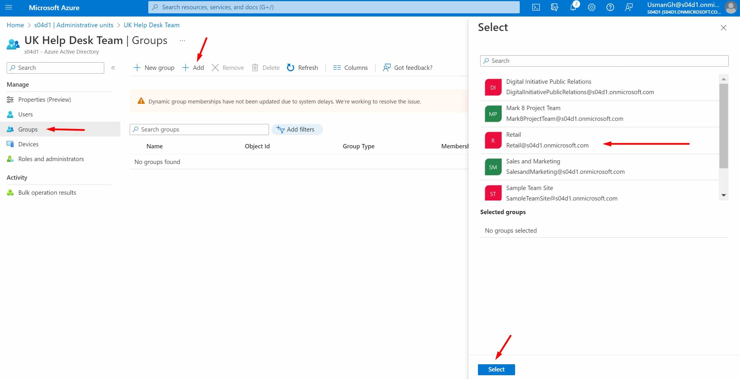 Add Administrative Unit for Groups