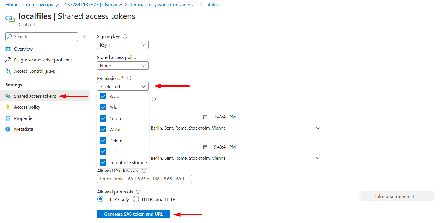 Shared access tokens