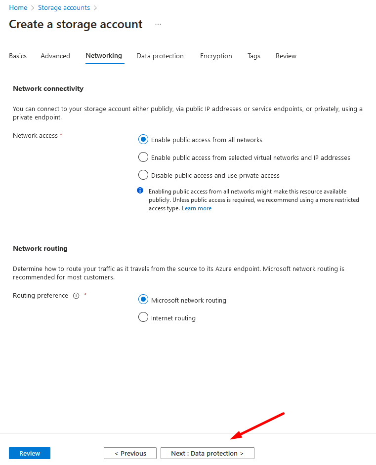 Storage Account Networking