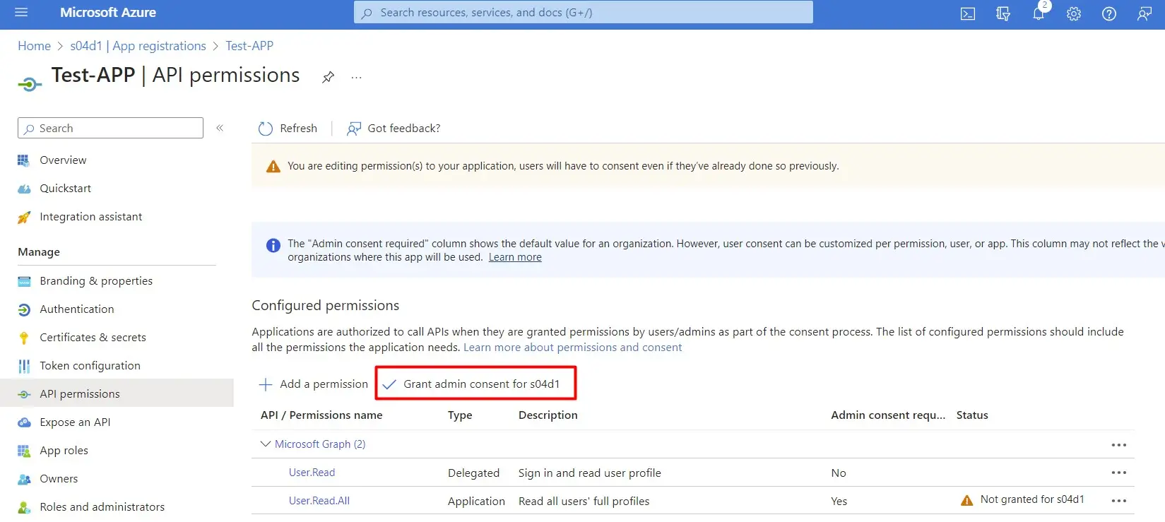 Graph Api Permissions
