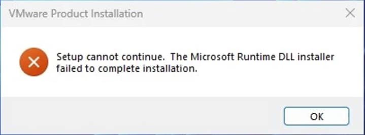 Setup cannot continue VMware Tools Installation