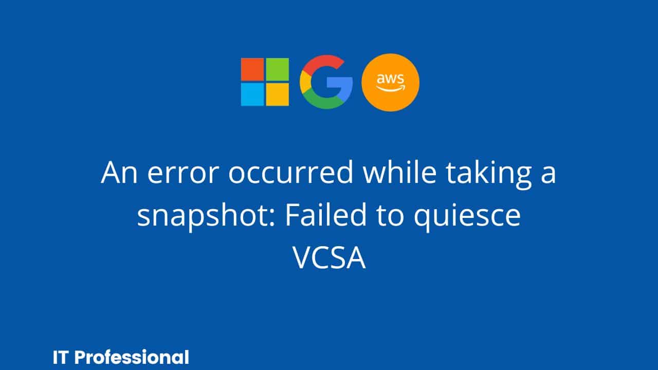 An error occurred while taking a snapshot