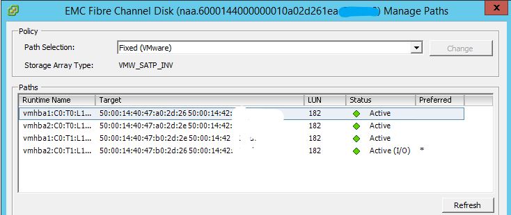 VM RDM Path Selection