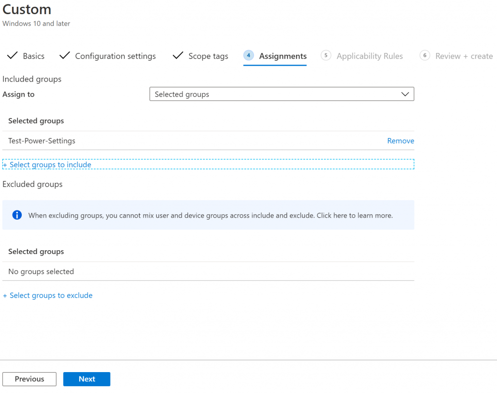 Intune Power Profile