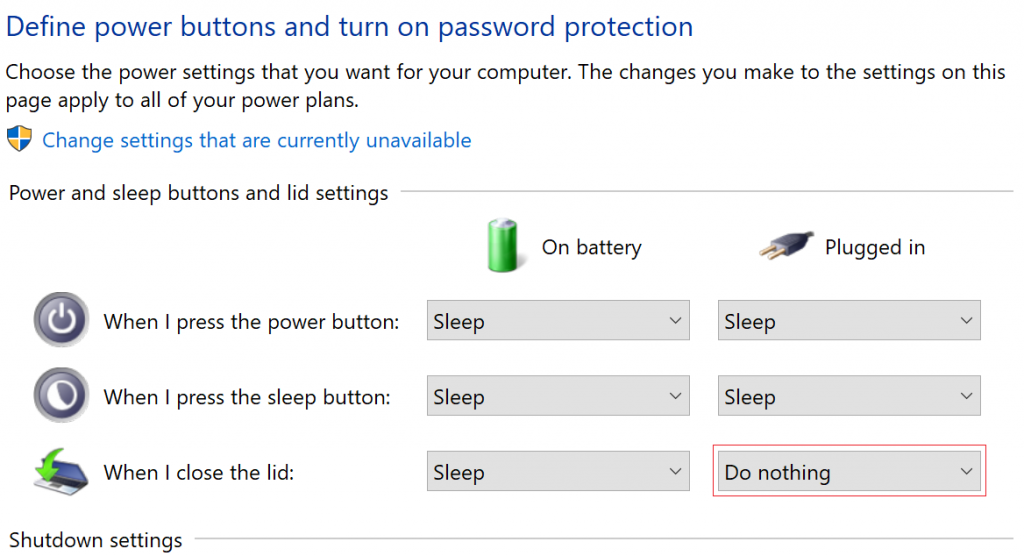When i close the lid intune