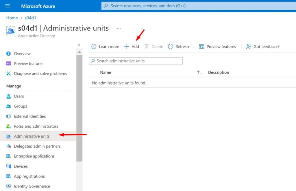 Add Administrative Units