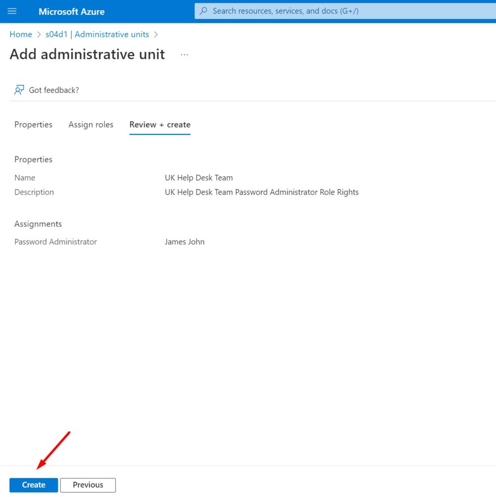 Create Administrative Units