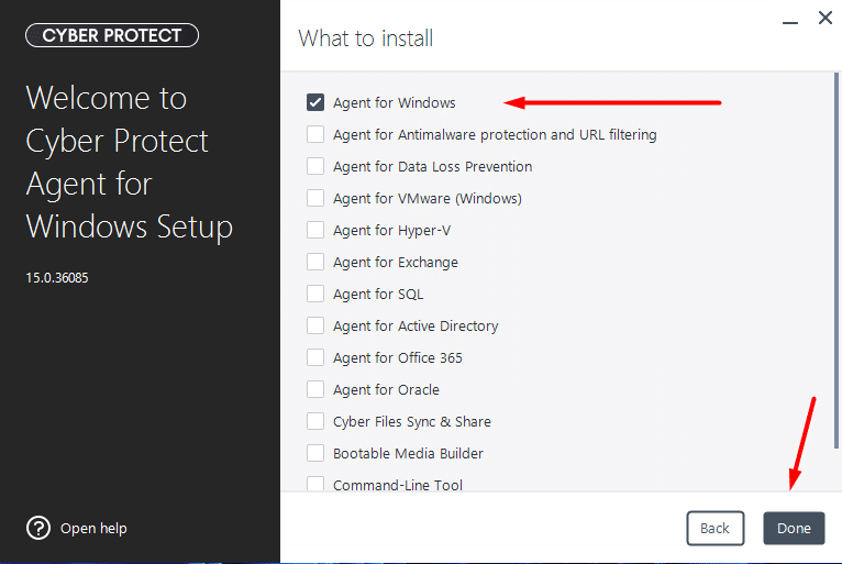 Cyber Protect Agent for Windows